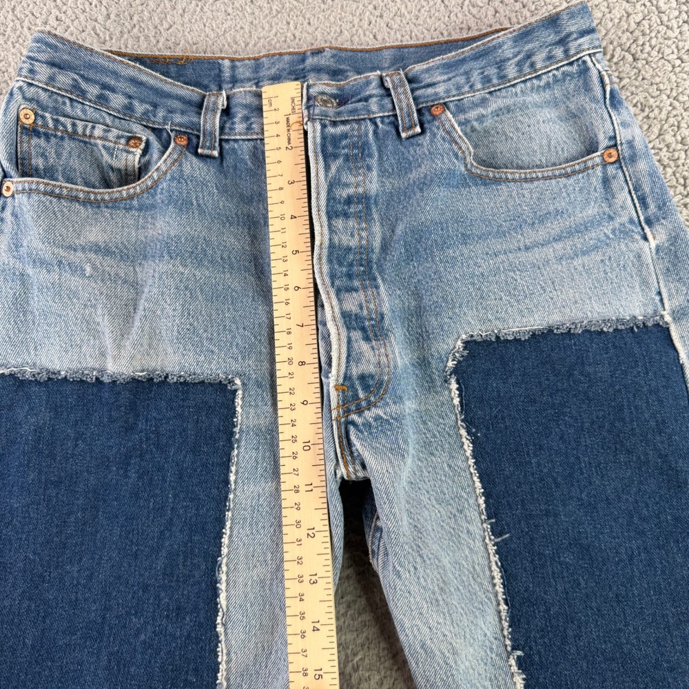 Vintage Levi's 501 Jeans Mens 36x34 Blue 90s Made in USA Custom Knee Patch Denim - Picture 5 of 11